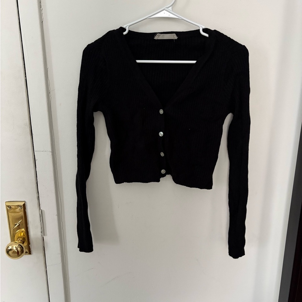 Black Button-Up Cardigan